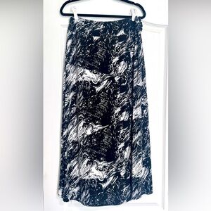 Robert Louis Black and White Maxi A-Line Skirt